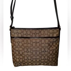 Coach Signature File Crossbody Bag Khaki/Tan